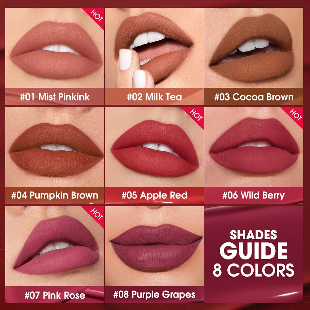 O TWO Liquid Lipstick Makeup Velvet Matte Lip Tint Waterproof Long Qme