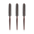 Curly Hair Styling Roller Comb Mini Round Nylon Brush Wooden Handle Qme onesize