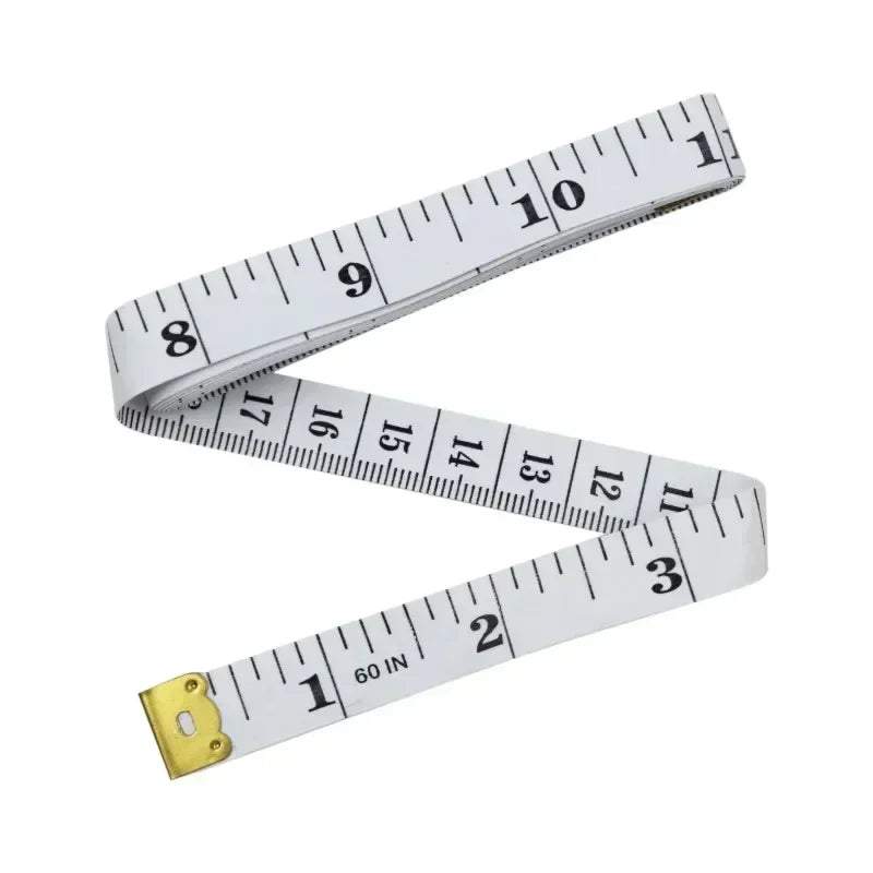 150cm/60" Body Measuring Ruler Sewing Tailor Tape Measure Centimeter Meter Sewing Measuring Tape Soft Qme 1.5mx1.3cm-white