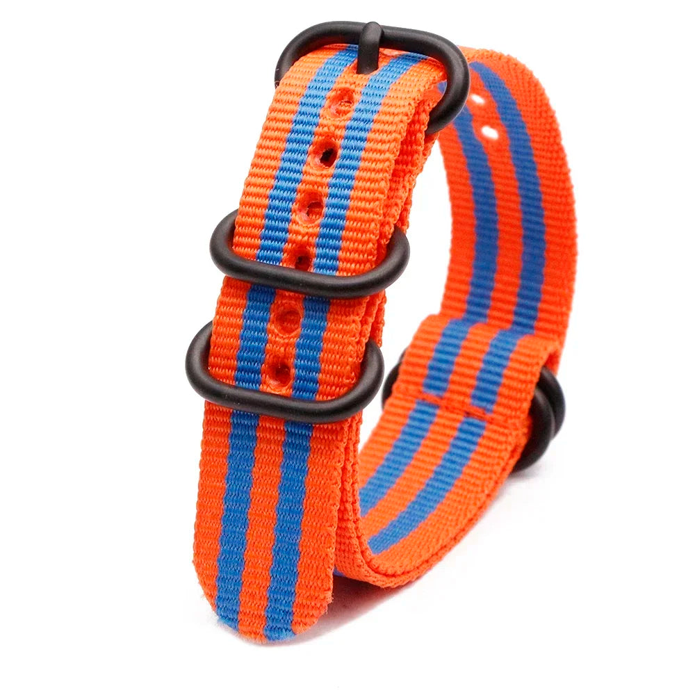 Black Ring Buckle Army Sports Nylon Watch Band Wrist Strap Accessories For Samsung Huawei 18MM 20MM 22MM 24MM Qme