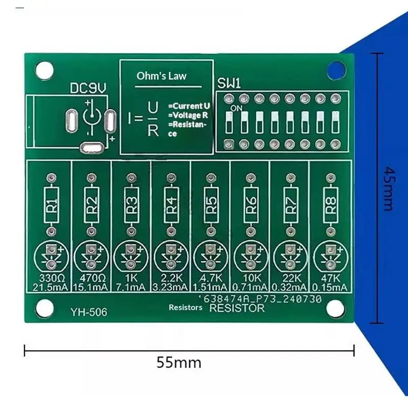 Electronic Soldering LED Light Current Test DIY Practice Board Qme