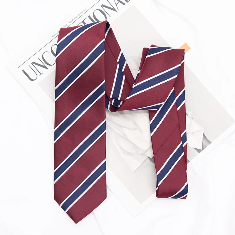 JK Ties Women Striped Neck Tie Girls Japanese Uniform Cute Skinny Qme
