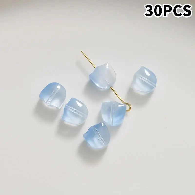 DIY Lampwork Beads 30Pcs Multicolor Glass Flower Beads for Jewelry Making Handmade Accessories Supplies Qme A6