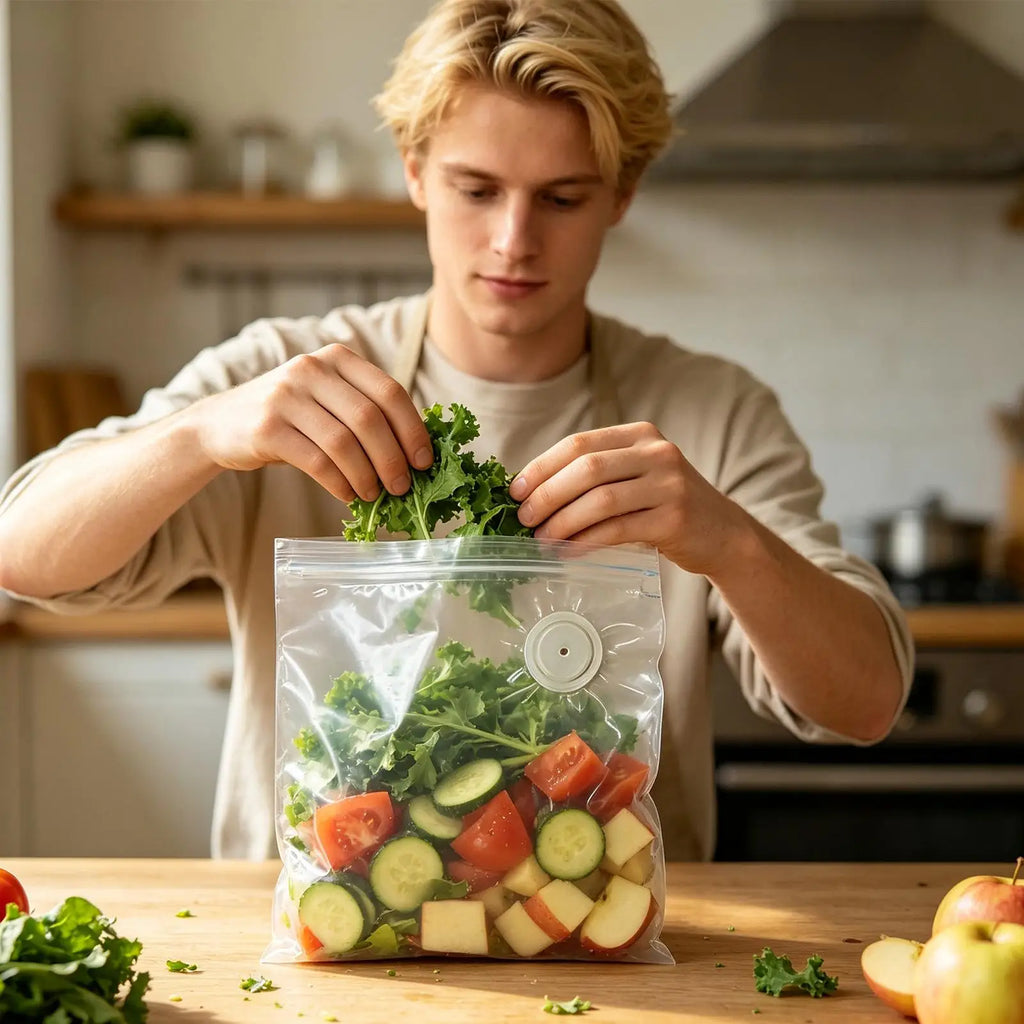 Vacuum Storage Bags For Food Leak Proof Double Zipper Container Sous Vide Vacuum Food Bags For Meat Chicken Seafood Vegetables Qme