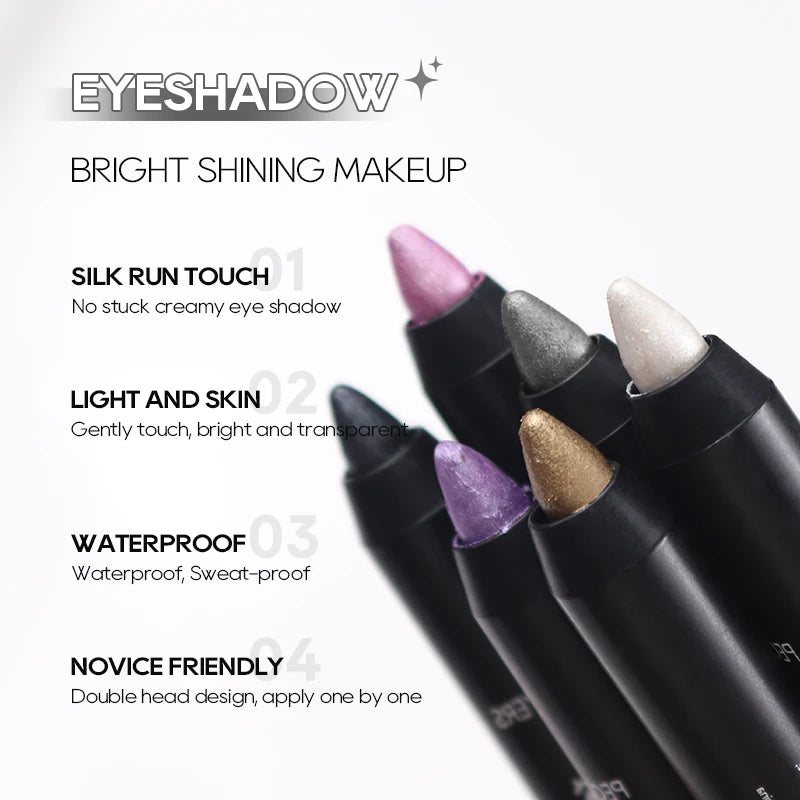 Dual-ended Design Shimmer Eyeshadow Stick Multiple Used Colors Qme