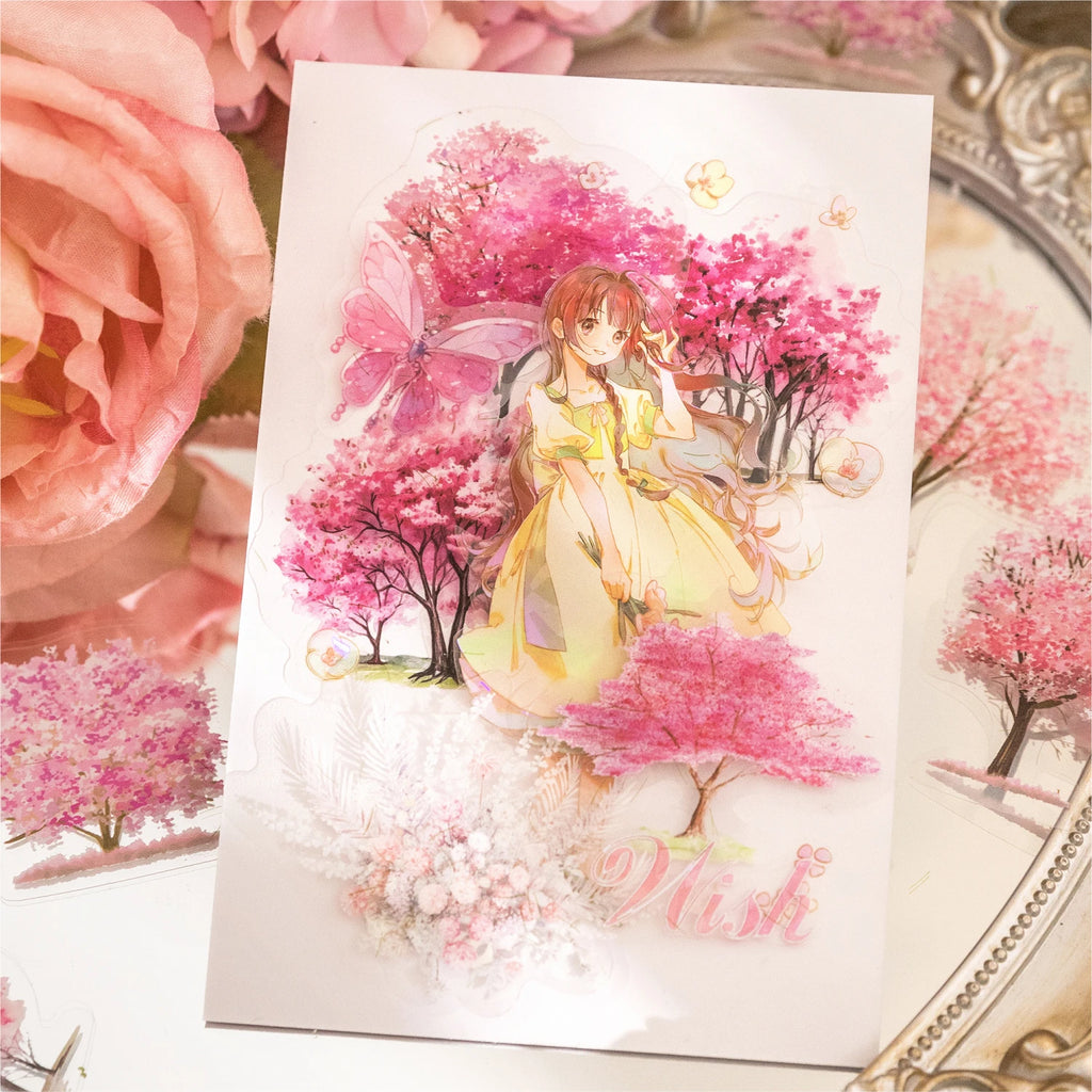 40pcs/pack PET Forest scenery Stickers Aesthetics Stationery DIY Scrapbooking Materials Collage Junk Journal Decor Stickers Qme