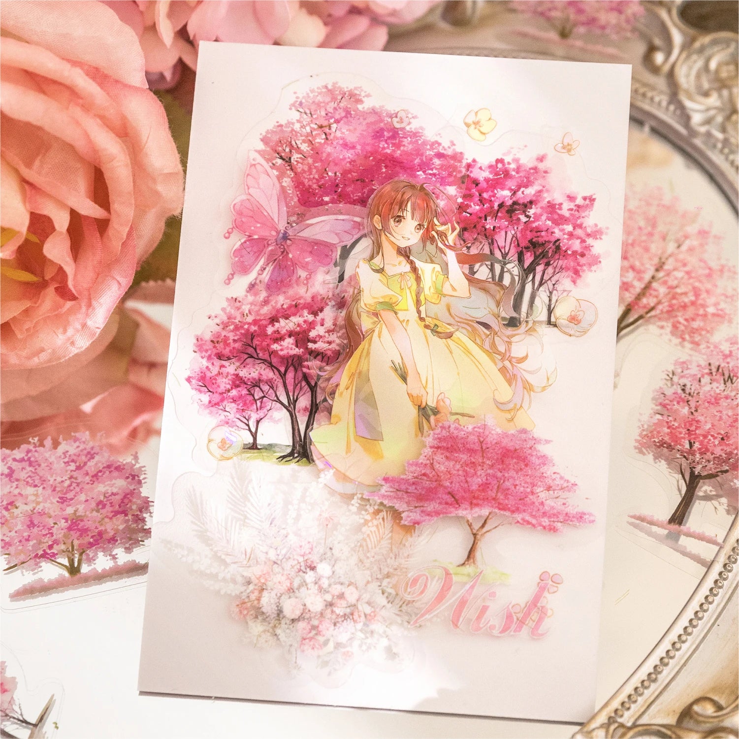 40pcs/pack PET Forest scenery Stickers Aesthetics Stationery DIY Scrapbooking Materials Collage Junk Journal Decor Stickers Qme