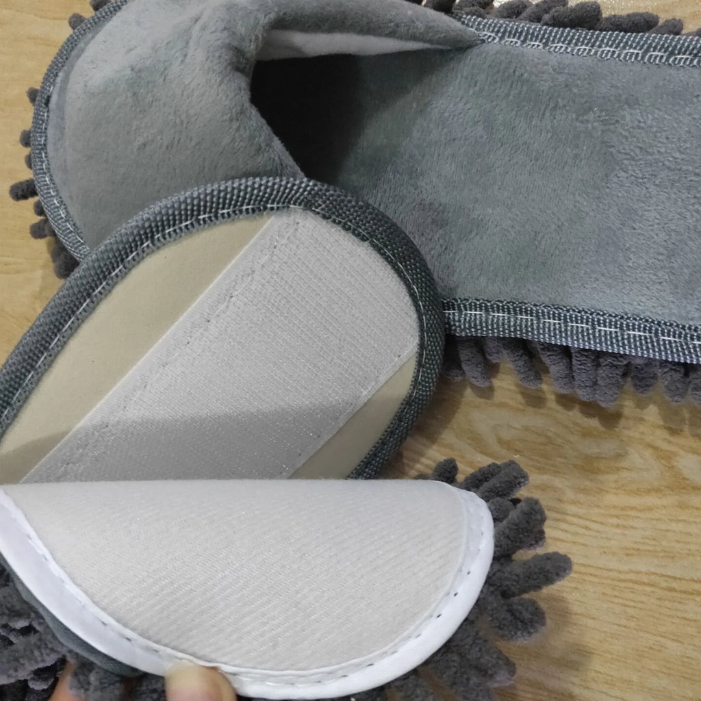 Floor Clean Socks Floor Slippers Lazy Open Toed Mop Slipper Home Use Soft Pure Color Cleaning Slipper Floor Slippers Mop Slipper Qme