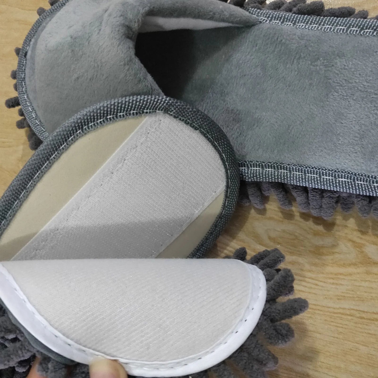 Floor Clean Socks Floor Slippers Lazy Open Toed Mop Slipper Home Use Soft Pure Color Cleaning Slipper Floor Slippers Mop Slipper Qme