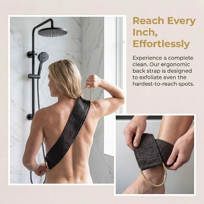 Long Back Brush Exfoliating Scrubber Towel Rough Texture Deep Clean Qme