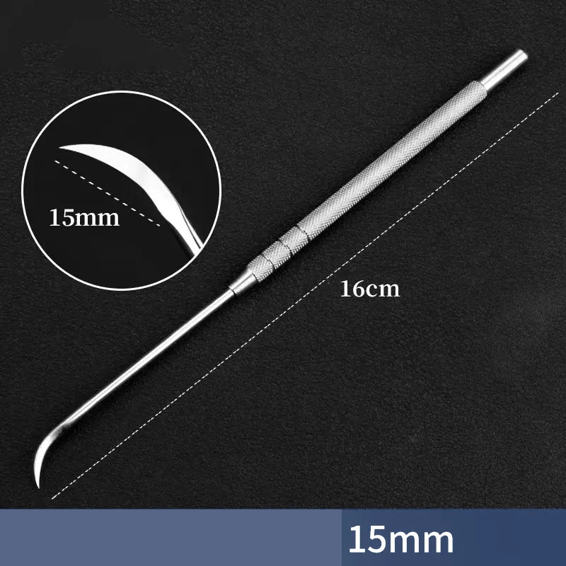 Stainless Steel Tenosynovitis Crochet Hook Needle Curved Knife Blade Qme B