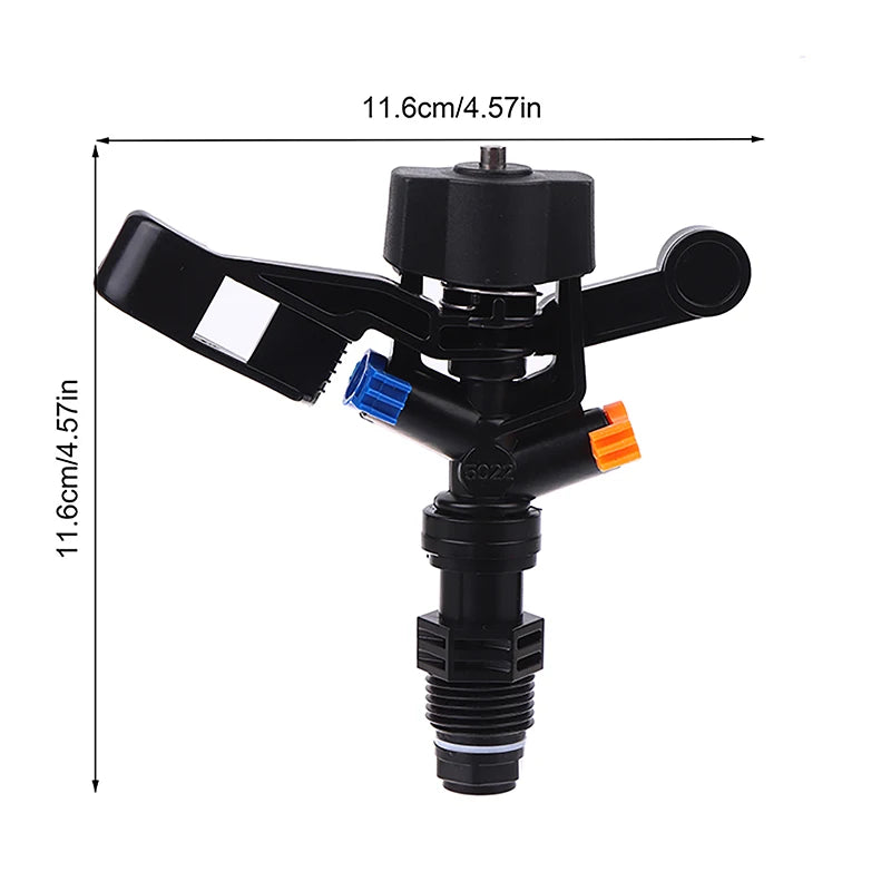 Lawn Irrigation Rotating Sprinkler 360 Degrees Auto-rotate Two Holes Water Spray Head Garden Yard Watering Sprinkler Nozzle. Qme