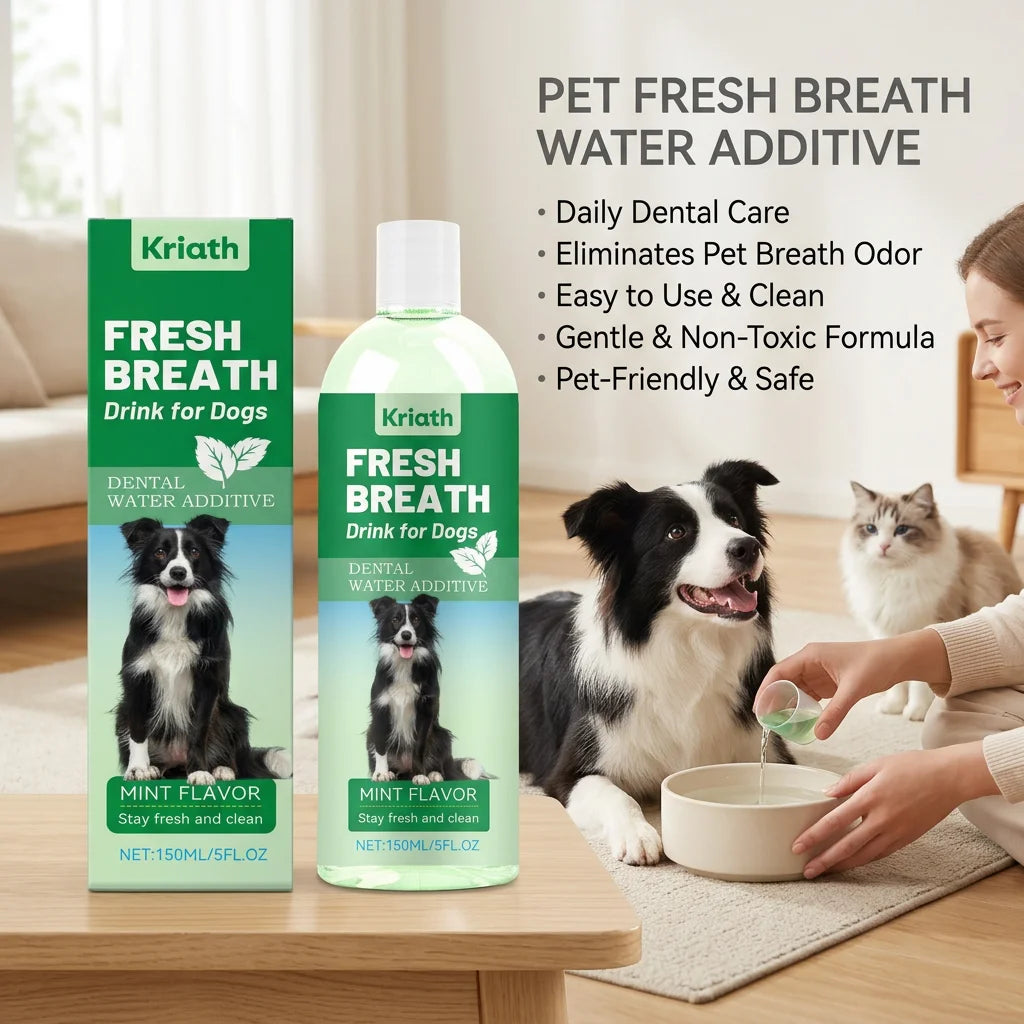 Mint Flavor Pet Mouthwash Removing Plaque Eliminates Bad Breath Freshing Breath Dog Dental Care Wate Pet Oral Hygiene Solution Qme
