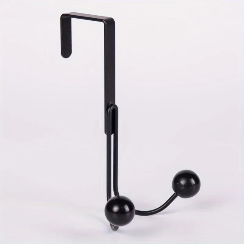 1pc, Iron Simple Door Hook, Nail-free Wardrobe Door Hook, Metal Craft Coat Multi-functional Double-headed Hook Qme
