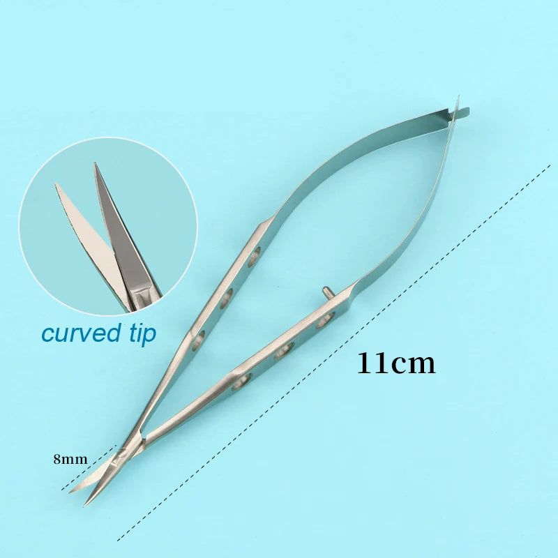 Conjunctival Scissors Blunt Curved Head Eye Micro Stainless Steel Qme a