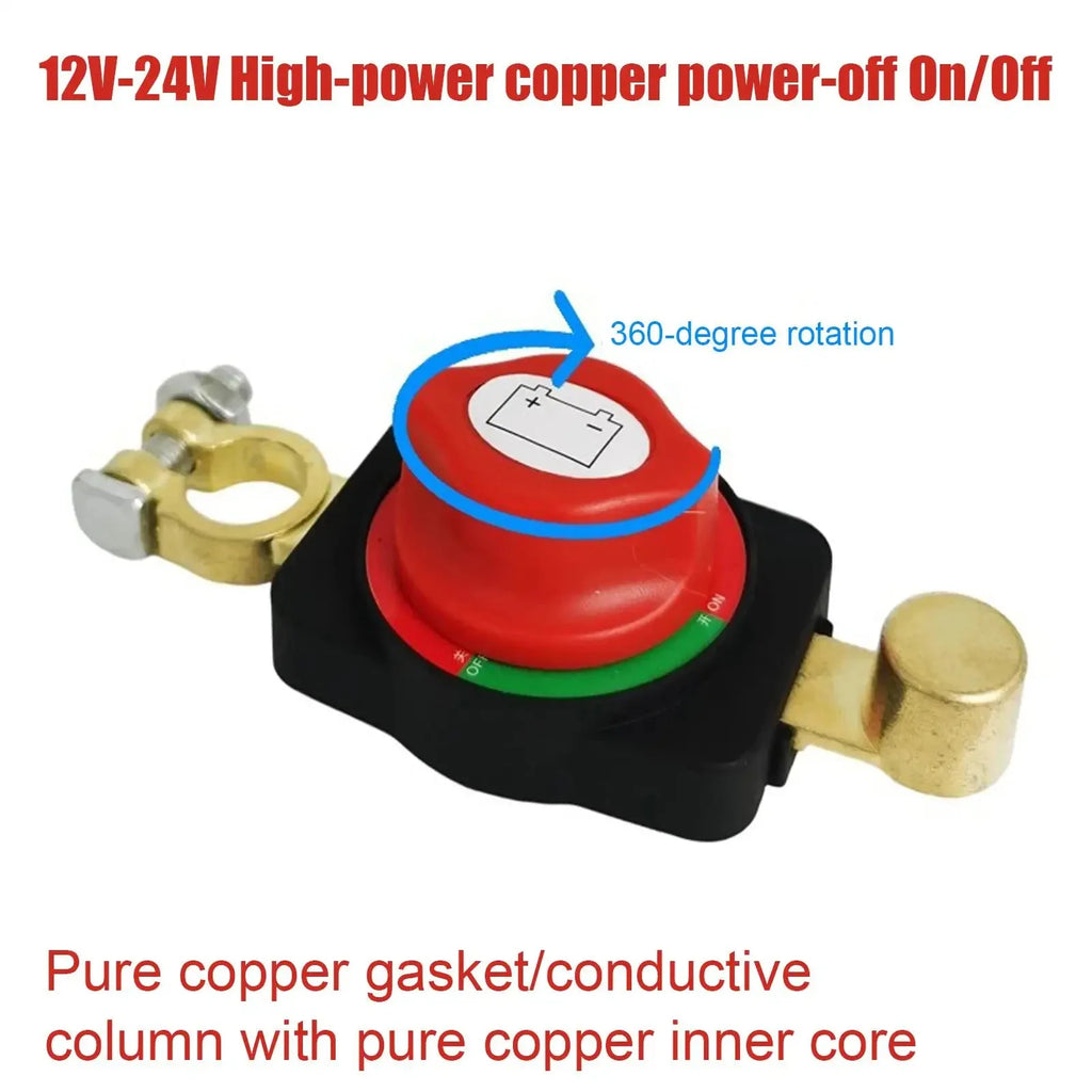Car Battery Disconnect Switch Bidirectional Joint Can Rotate Disconnect Switch Anti-Power Off Leakage Circuit Breaker 12-24v Qme