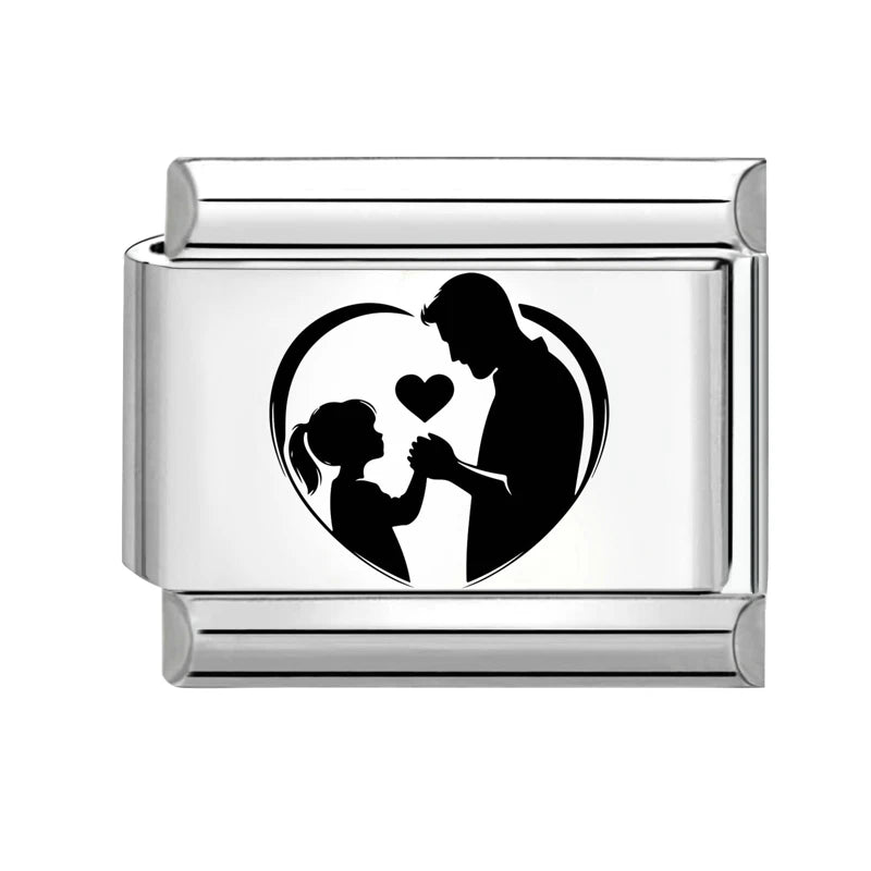 Wholesale 2026 Women Men Girls Dad Charm Italian Link Fit Bracelet
