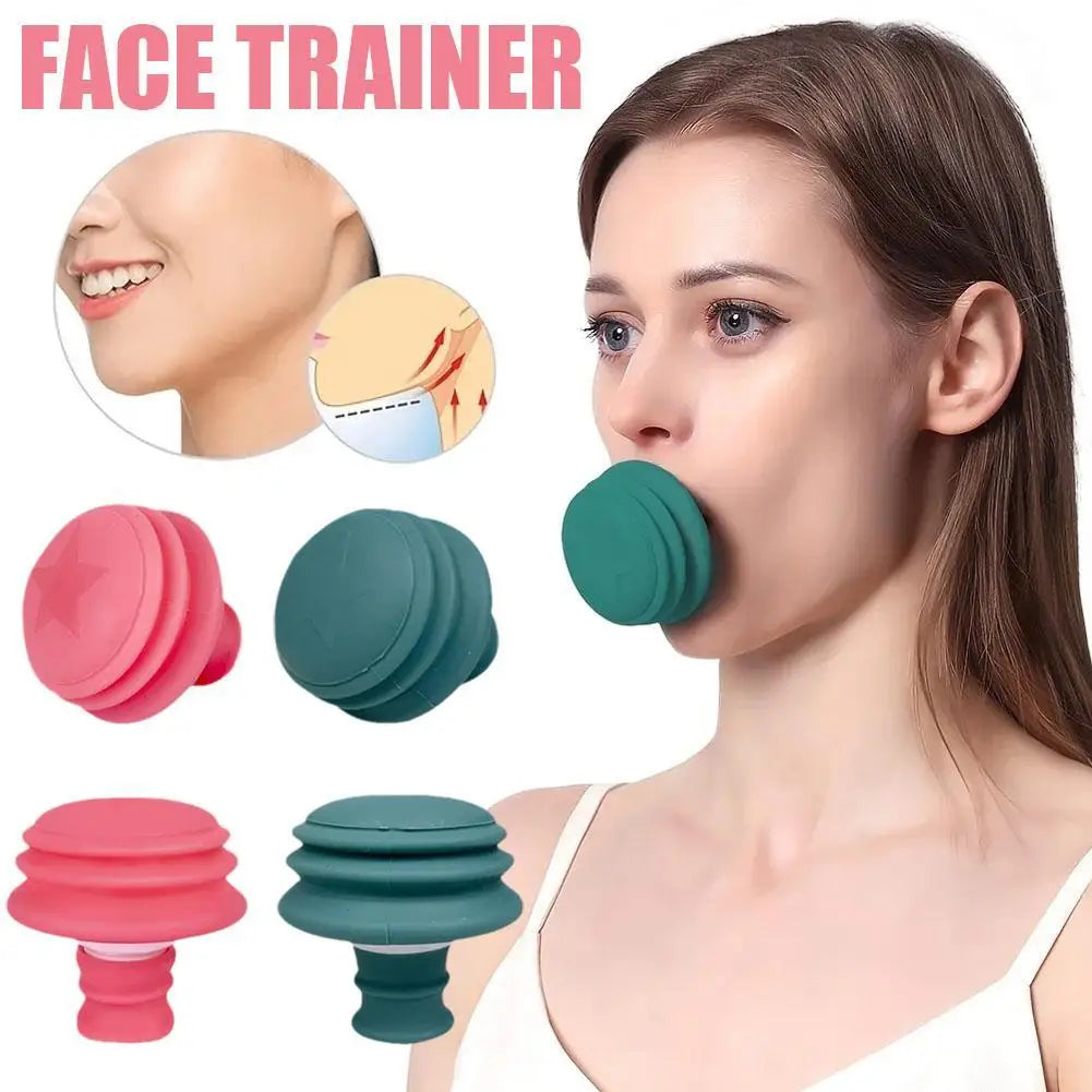 V Shape Pink Jaw Face Neck Toning Exerciser Face Lift Skin Firming Cute Portable Smooth Wrinkle Mouth Exercise Face Trainer Tool Qme