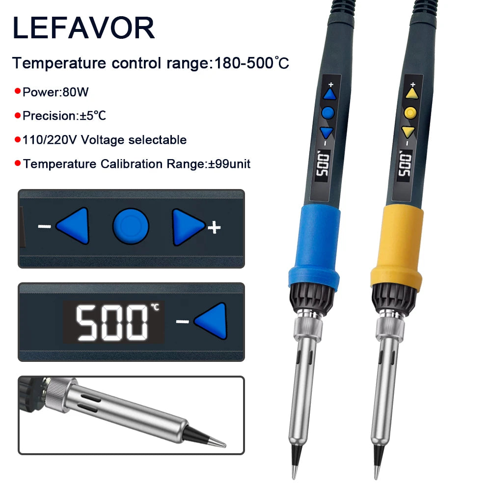80W Electric Soldering Iron Adjustable Temperature Digital Display Qme