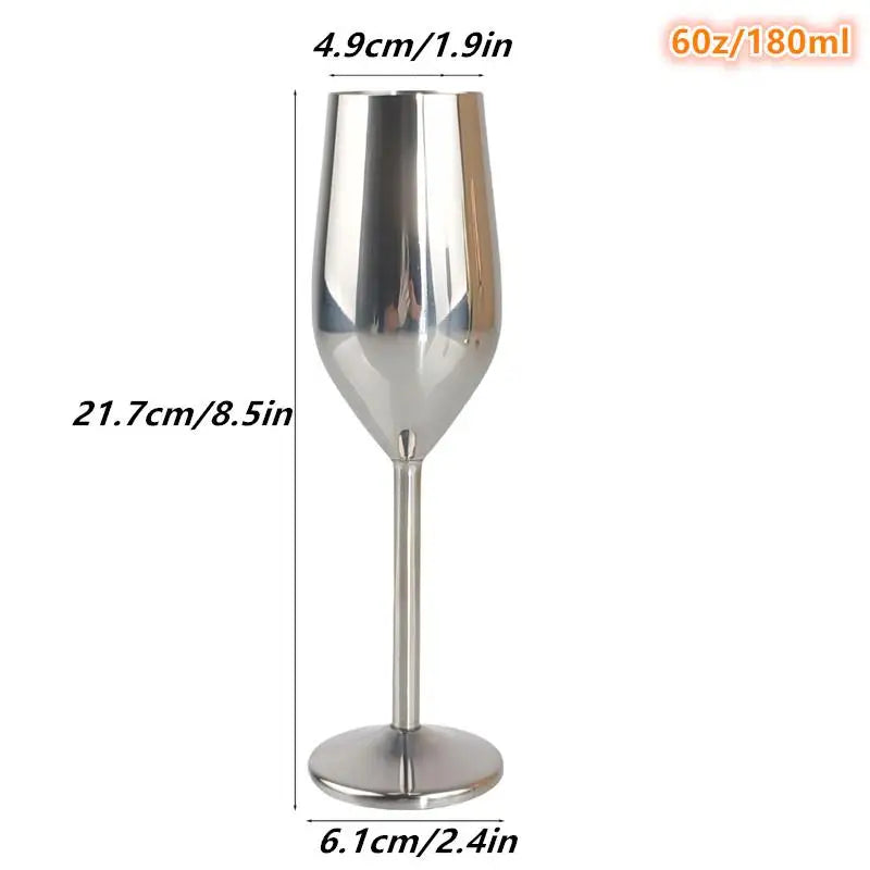 Stainless Steel Champagne Glasses Cocktail Glass Goblet Giftfor Qme