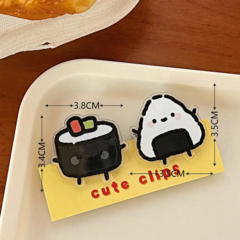 1pair Cute INS Animated Fruit Cartoon Sealing Clip Note Pp Decoration Qme A4