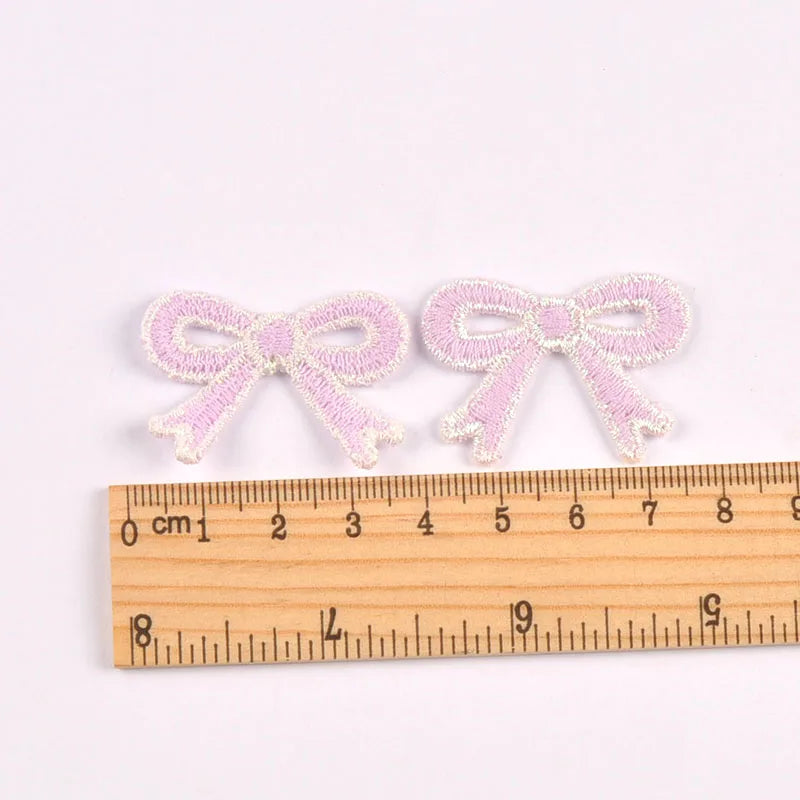 20pcs 2.6x3.6cm mixed colors Knitted bow cloth patch For Clothing Headwear Bags Decoration Sewing Accessories Patch cp4232 Qme 3
