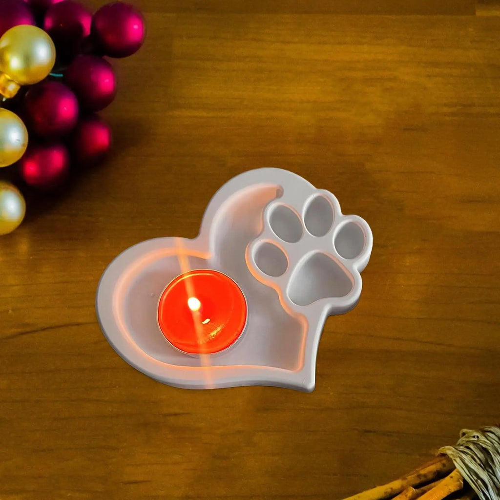 Paw Print Resin Mold Candle Mold Clay Molds Keychain Charm Heart Paw Print Resin Molds Plaster Mold Jewelry Molds Epoxy Mold Qme