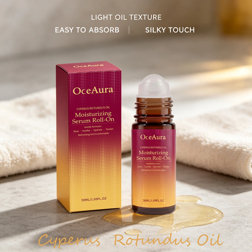 OceAura Cyperus Post Depilatory Serum Roll-On Gentle Soothe Hydration Refreshing Body Skin Relief Cyprus Oil Hair Removal Care Qme
