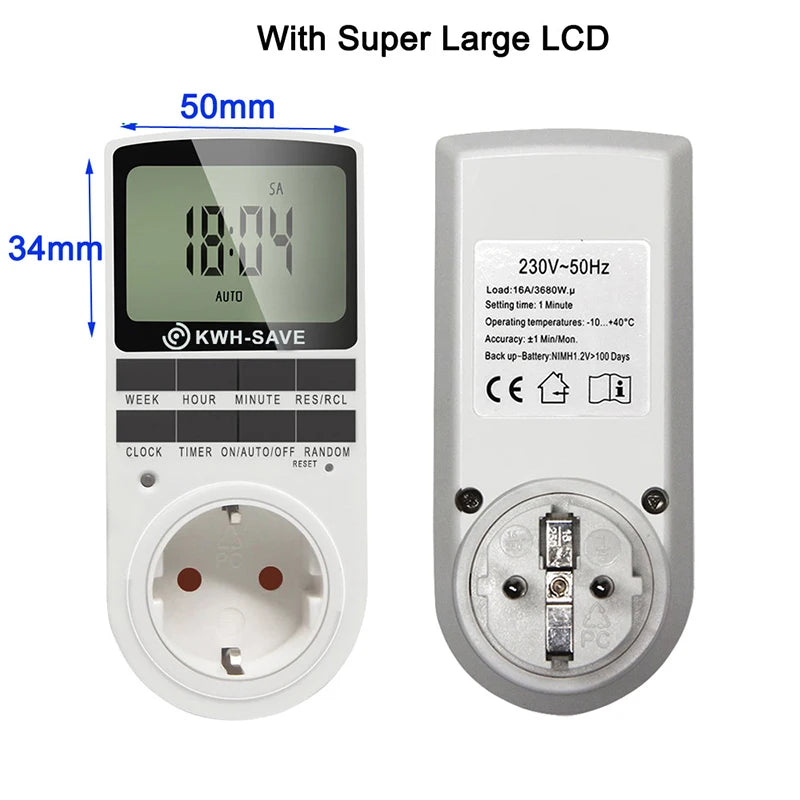 Digital Timer Switch Electronic 12 24 Hour Programmable Timing Socket Qme