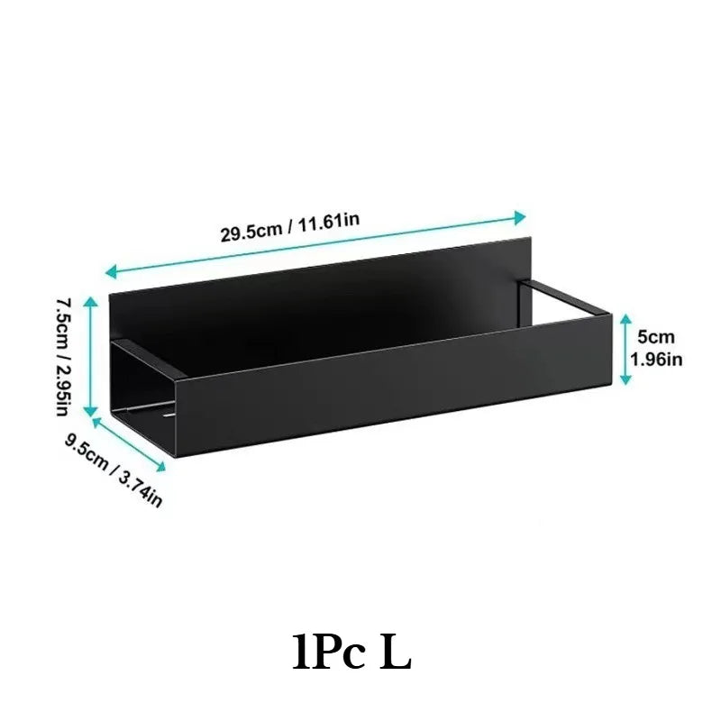 Magnetic Spice Storage Rack Organizer Refrigerator Oven Black Fridge Qme 1Pc L
