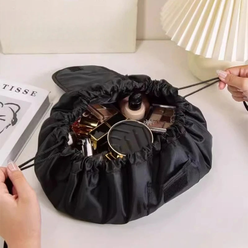 Women Drawstring Cosmetic Bag Travel Storage Makeup Bag Organizer Female Make Up Pouch Portable Waterproof Toiletry Bea Qme