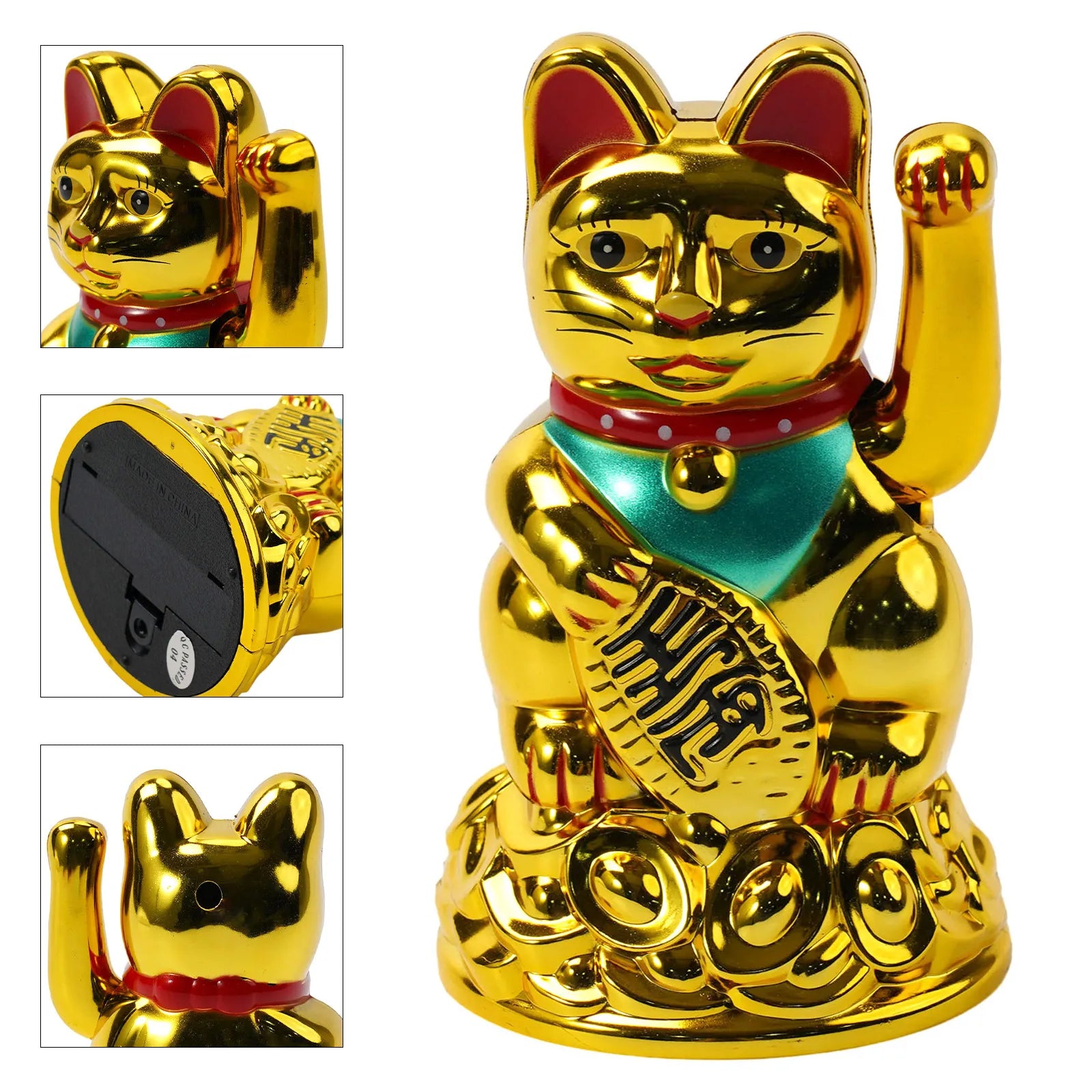 Lucky Cat Waving Hand Ingot Beckoning Maneki Neko Fortune 4.5-6.5Inch Home Office Car Decoration Home Decoration Birthday Gifts Qme