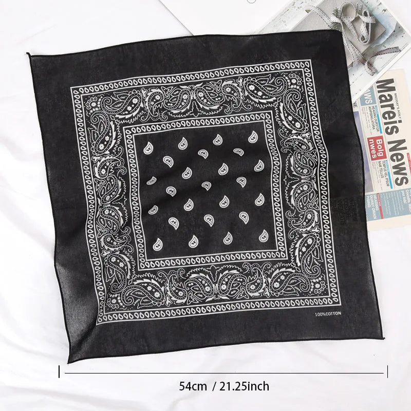 Cotton Cashew Flowers Hip Hop Printed Bandana Men Hijabs Women Qme