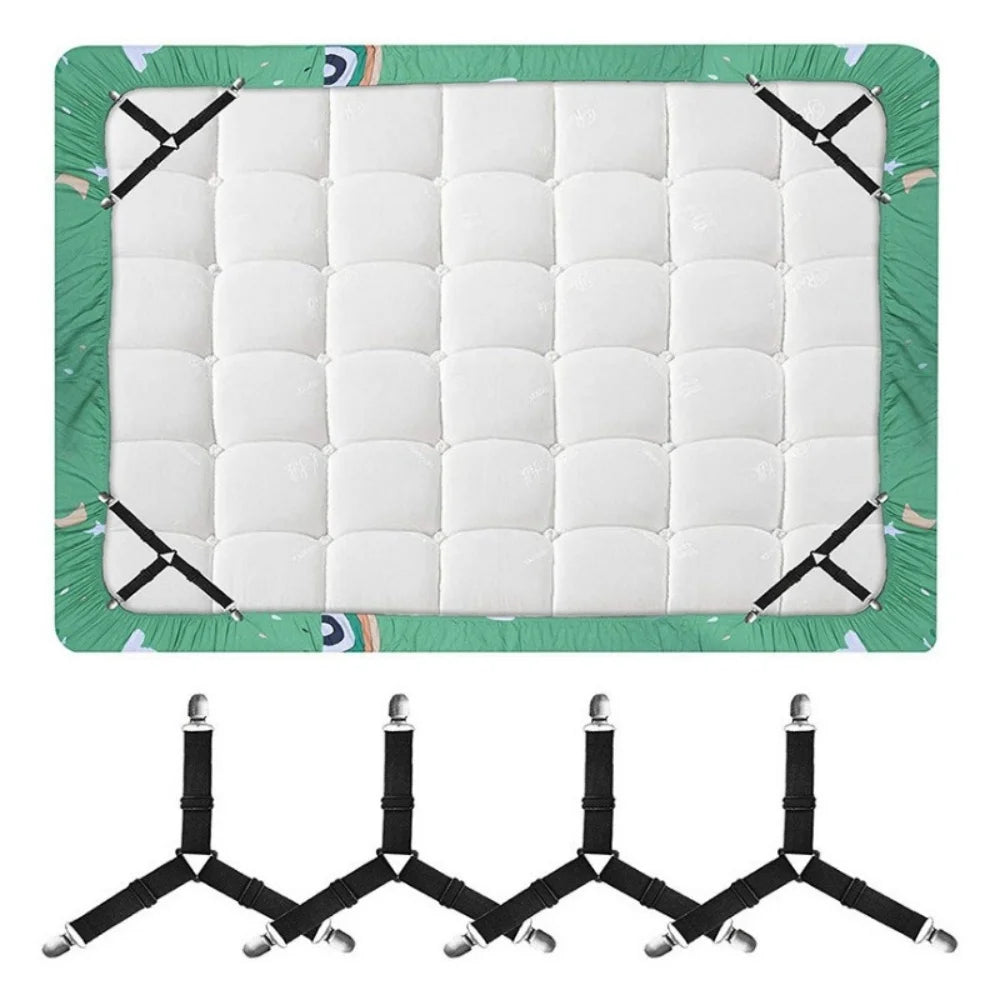4Pcs Triangle Bed Sheet Holders Adjustable Elastic Fixed Holder Fixing Non-Slip Strap For Home Elastic Straps Adjustable Clips Qme