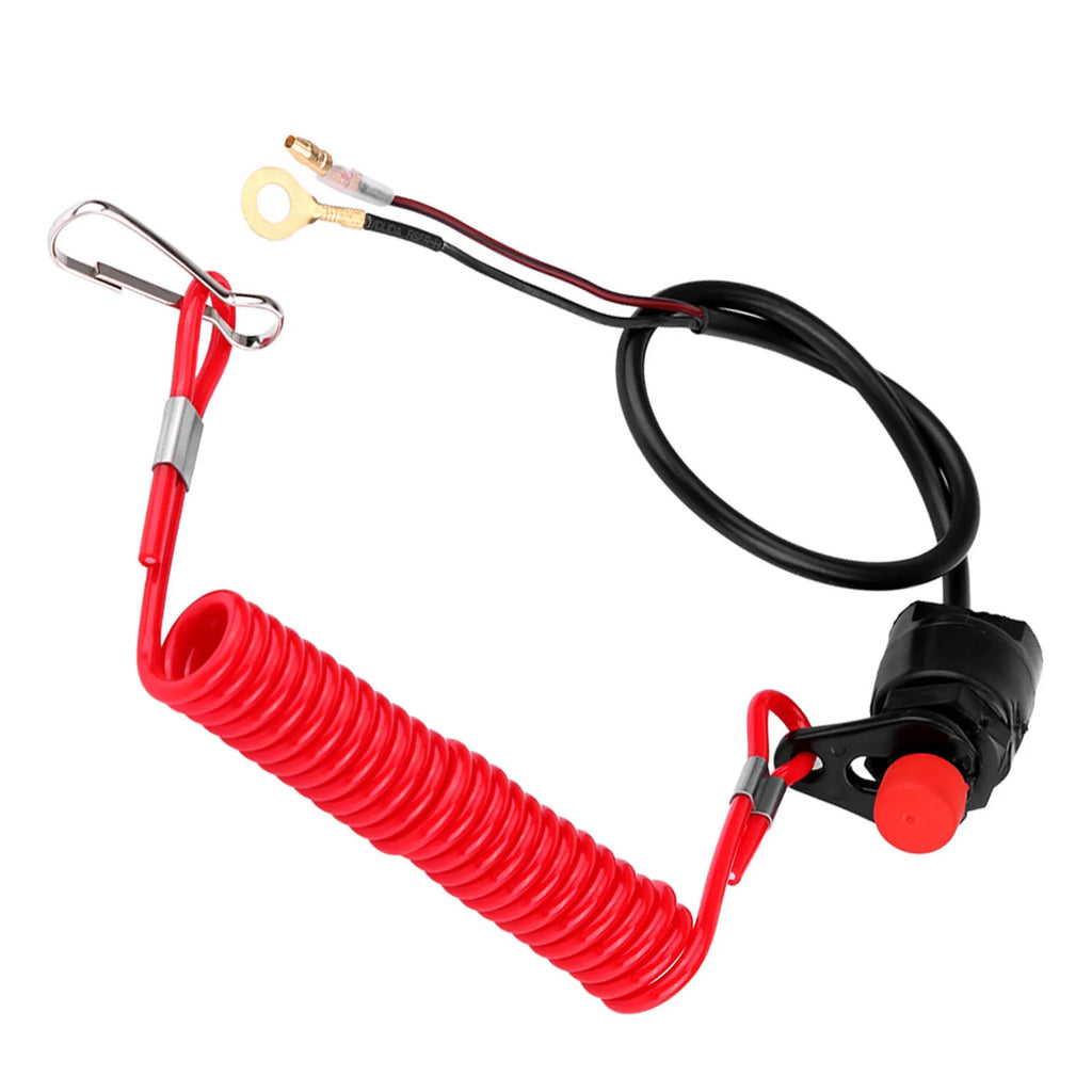Emergency Engine Kill Motorcycle Outboard Lawn Mowers Emergency Engine Kill Stop W/ Tether Lanyard Cord Qme
