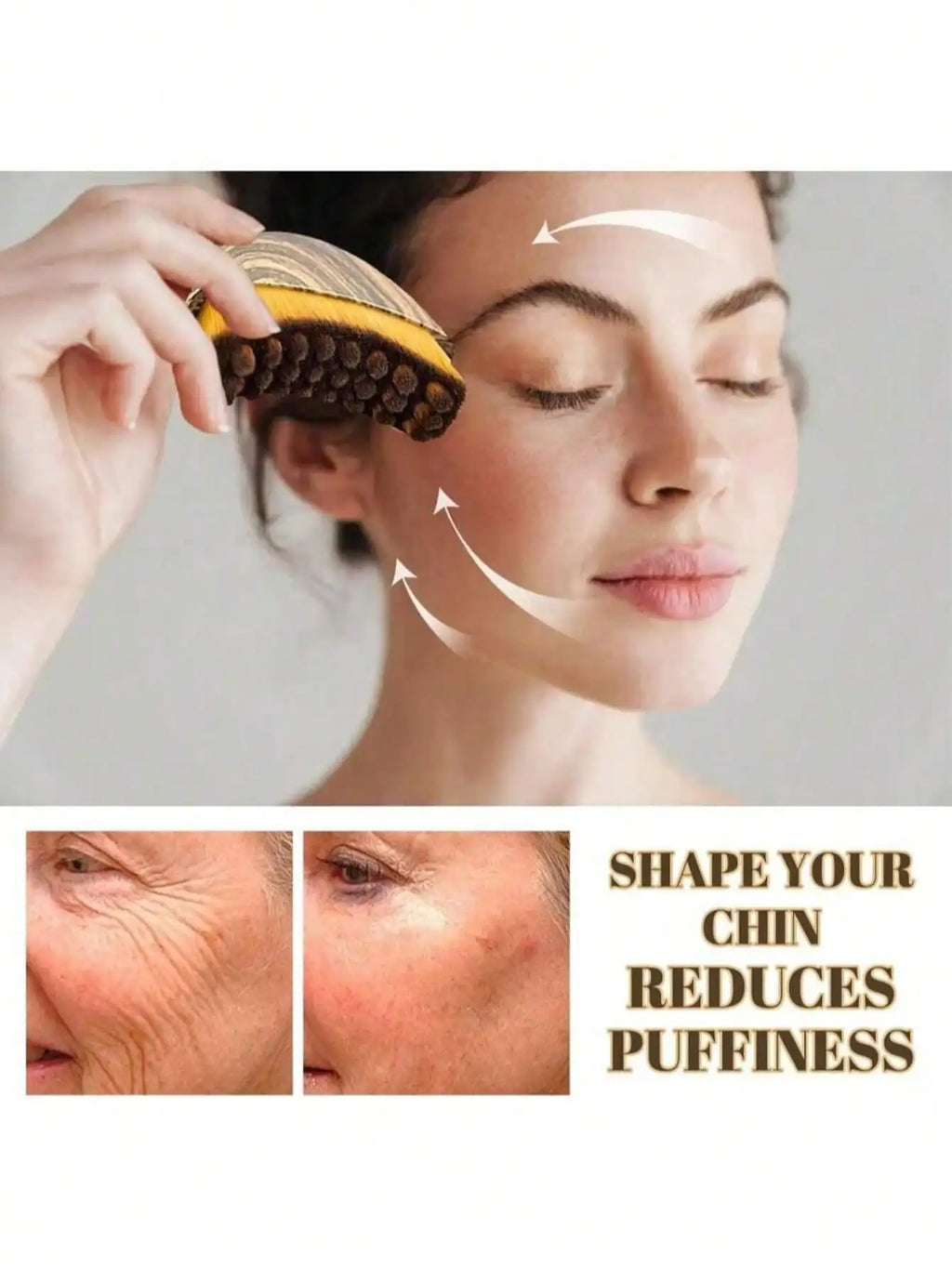 Facial Cleansing Brush 2-In-1 Contour Sculpting Tool Jawline Qme
