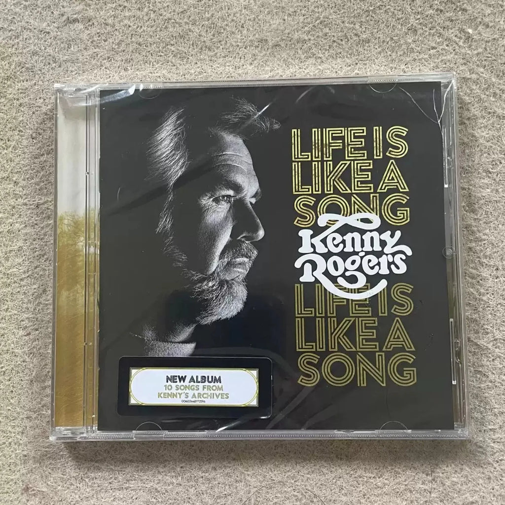 Classic Country Music CD Black-and-White Portrait Gold Foil Text Themed Cover Lyrical Narrative Country Golden Track Collection Qme Country Music