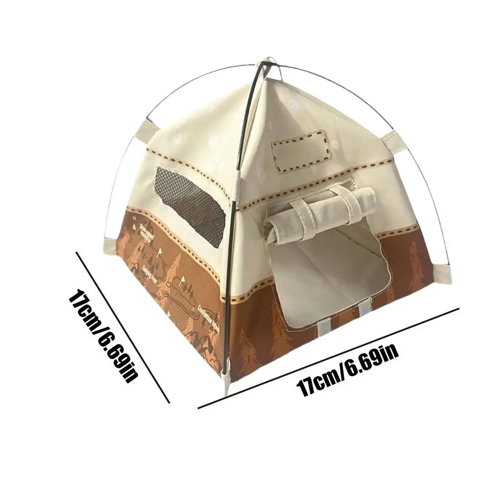 Tiny Tent 1:12 Scale Mini Camping Tent Decoration Photography Props for Boys Girls Pretend Play Home Outdoor Garden Display Qme Brown