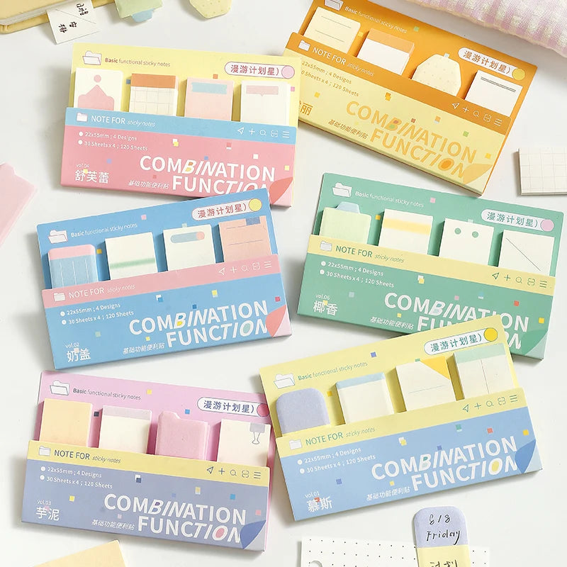 Kawaii Stickers 120/720 Sheets Bookmarks Memo Pad Cute Notepad Sticky Notes Pack School Office Supplies Aesthetic Stationery Qme all