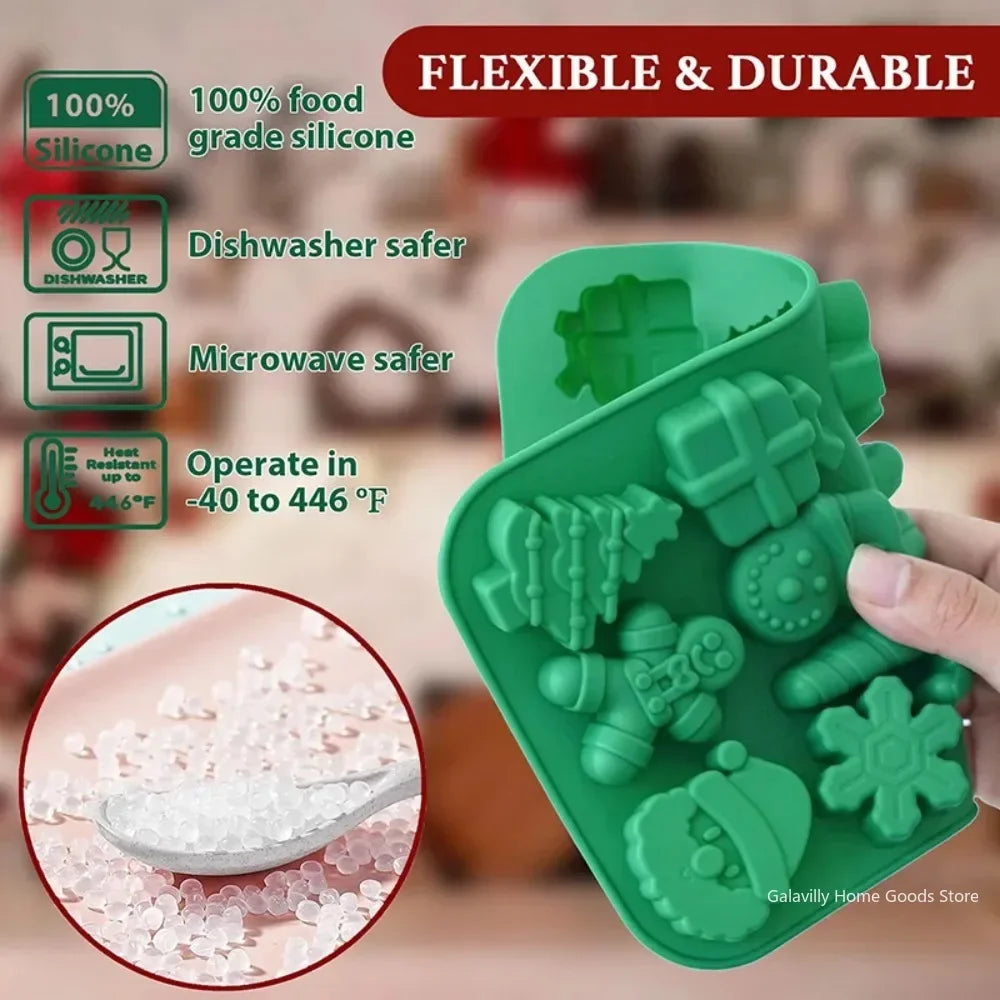 Christmas Silicone Chocolate Molds Candy Baking Moulds Handmade Qme