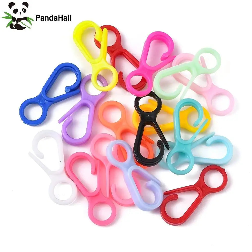 PandaHall 50/500Pcs Plastic Lobster CLaw Clasp Hook Trigger Clip Buckles For Keychain Key Ring Bracelet DIY Jewelry Making Qme
