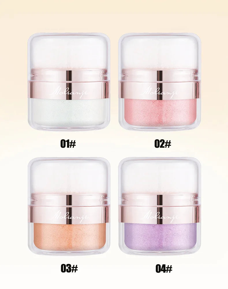 Sparkling Fairy Powder Highlighter -Shimmering Contour Blush for Brightening and Defining Your Features Create a Sparkling Look Qme