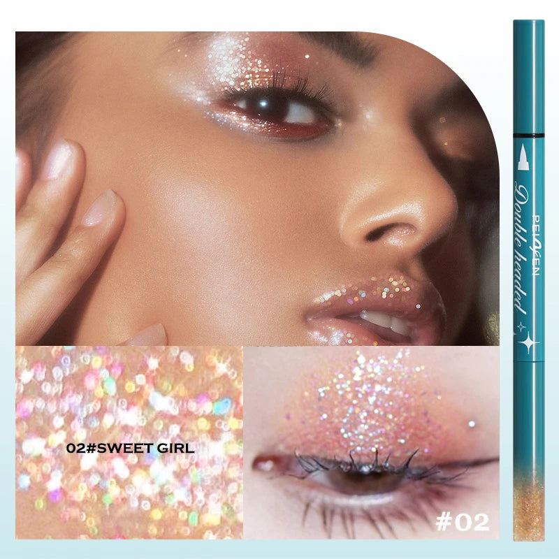 Double Head Waterproof Eyeliner Liquid Pen Lasting Development Not Qme 02SWEET GIRL