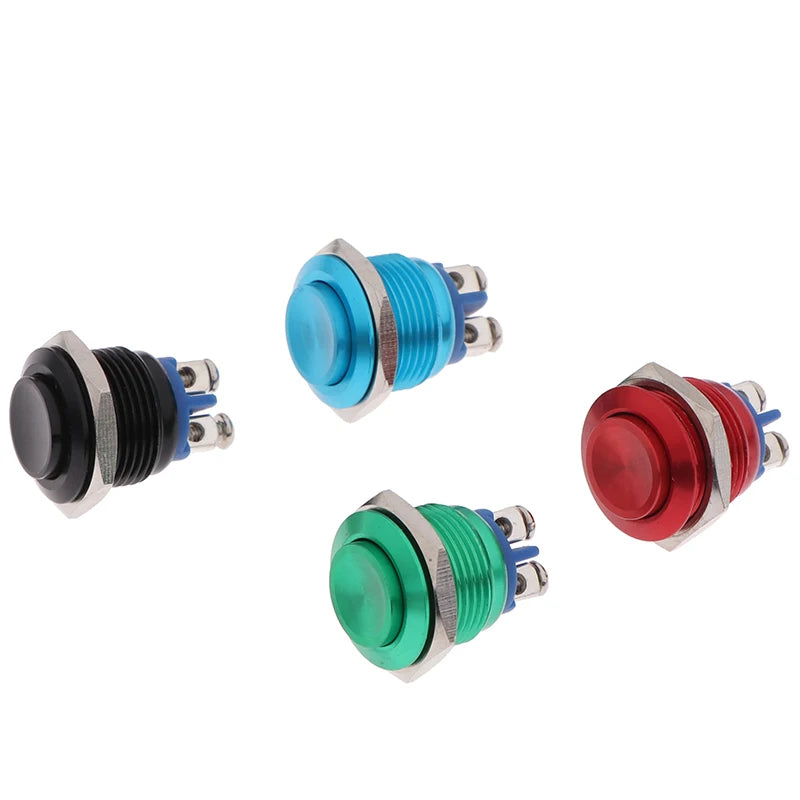 1Pc Momentary Push Button Switch 16mm Waterproof Mount Button Switch. Qme