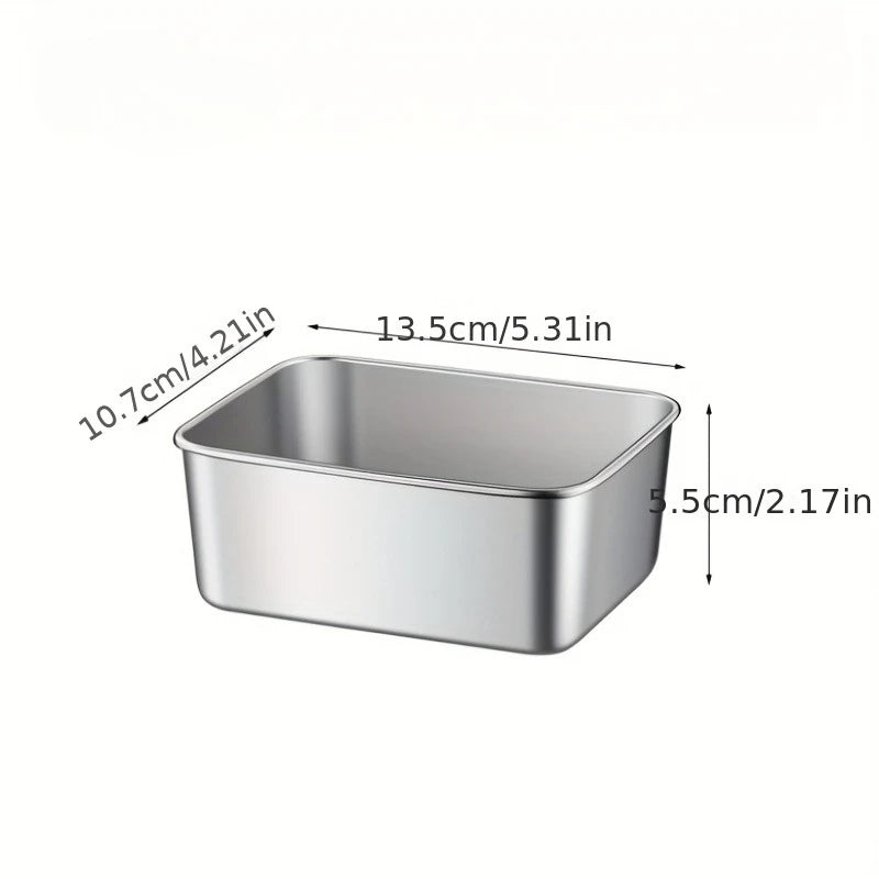 Stainless Steel Food Storage Container Rectangle Airtight Lunch Box Leakproof Bento Box Freezer Fridge Storage Box Kitchen Qme