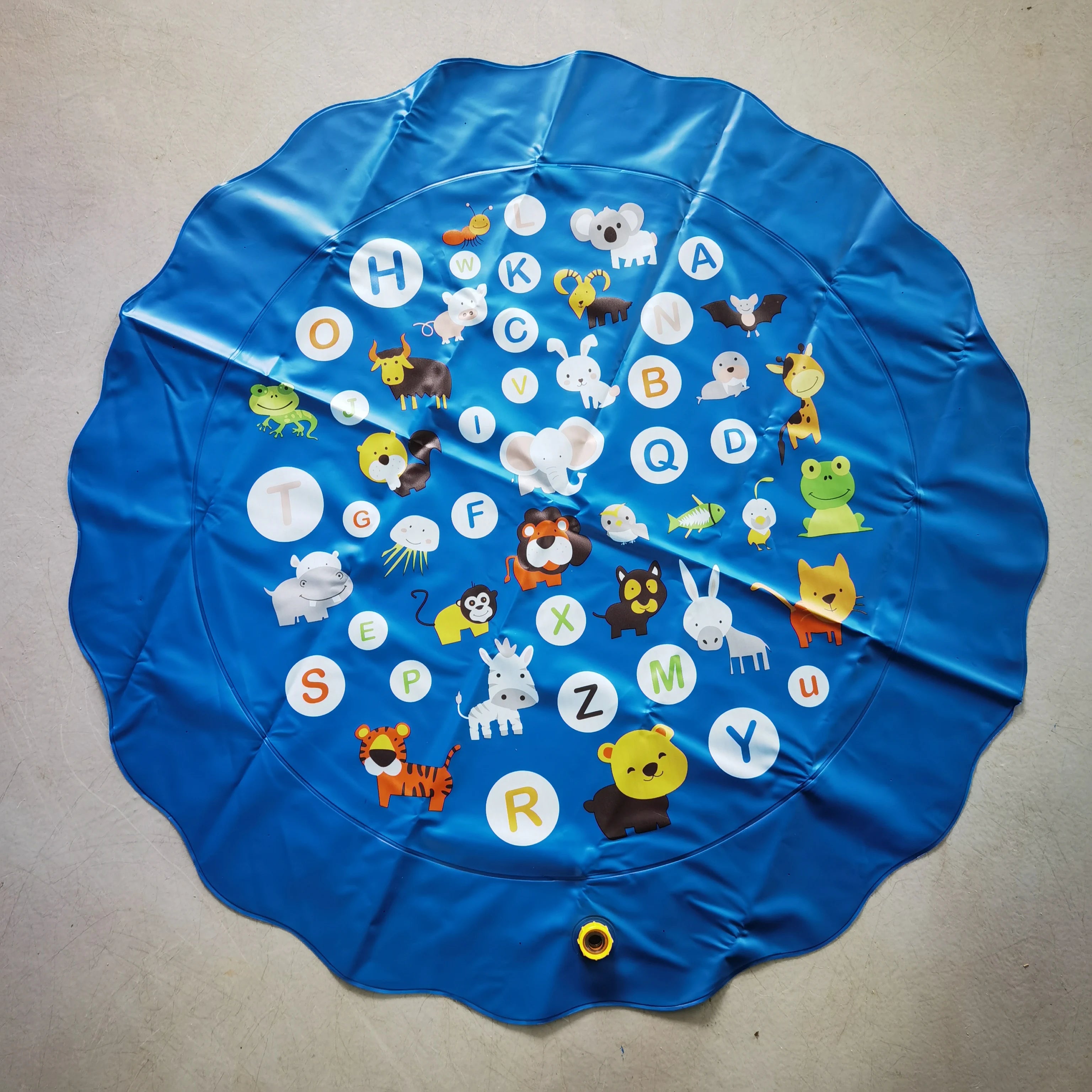 PVC100/170CM Lace lettered sprinkler mat for children outdoor lawn beach play games Sprinkler mat spray pool Qme 100CM letter