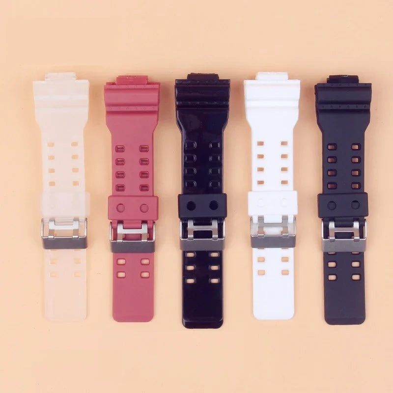 16MM Lug Rubber Resin Watch Replacement Strap For Casio G-Shock GA110 GA120 GD120 GA150 GW8900 Band Qme