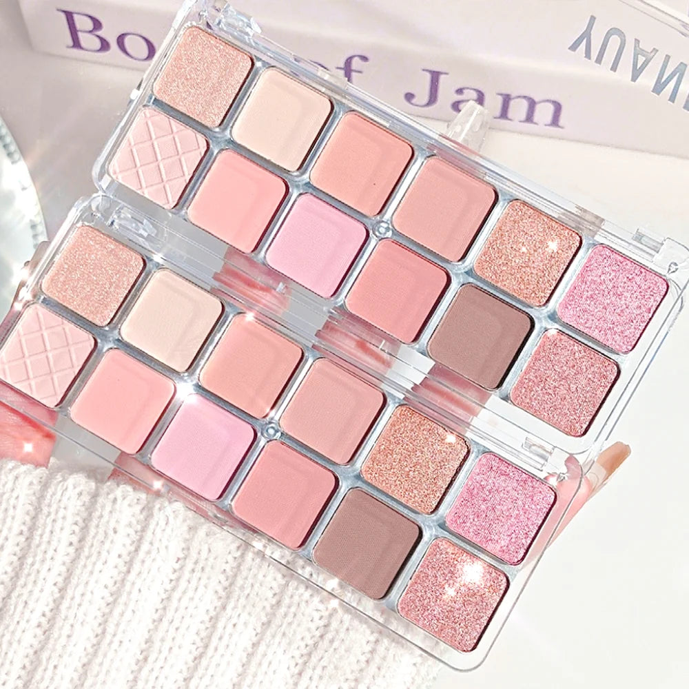 12 Colors Matte Pearl Eyeshadow Palette Christmas Waterproof Qme