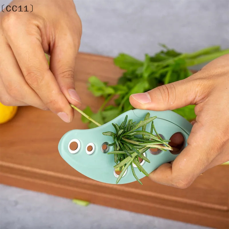 CC11Herb Stripper Tool 9 Holes Herb Cutter Kitchen Herbs Leaf Qme