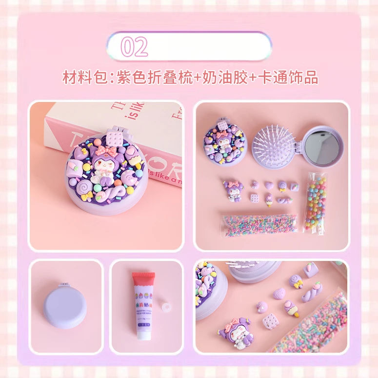 Hello Kitty Kuromi DIY Cream-colored Air-cushion Comb Materials